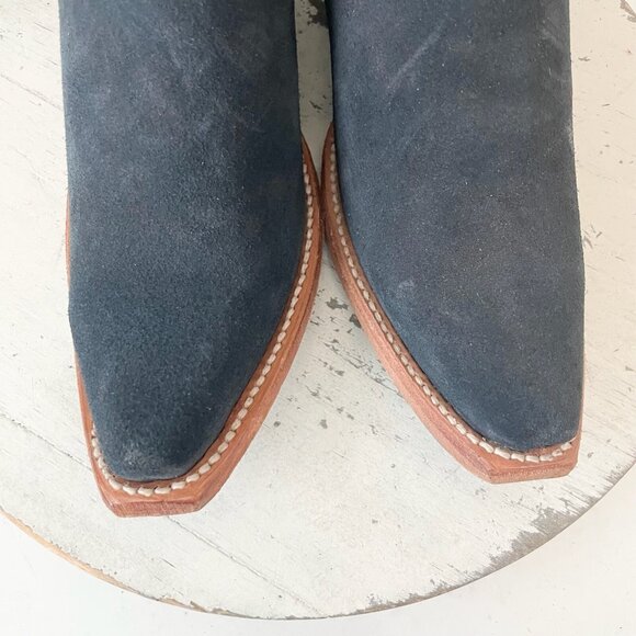 Lane EMMA JANE Womens Cowboy Boots 7.5 Navy Suede Western Cowgirl Mid Calf Tall - Picture 6 of 12